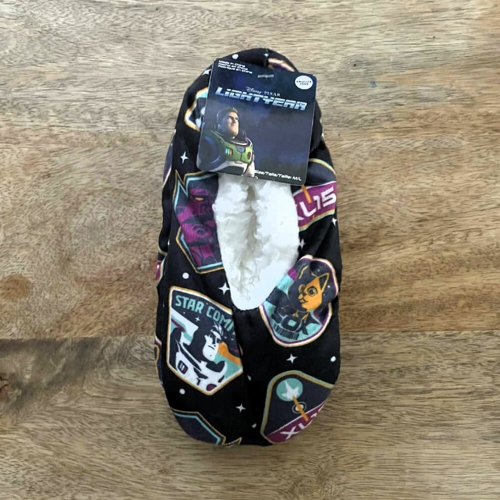5/$20 NEW S/M Kids Disney Pixar Lightyear Snuggle Toe Slippers w/ Gripper Bottom